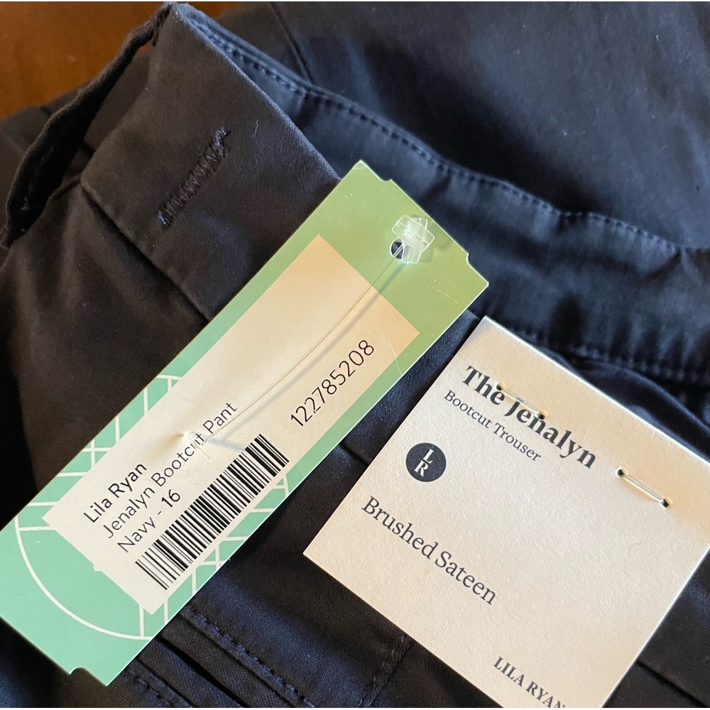 Brushed sateen navy blue pant.  Size 16Tall